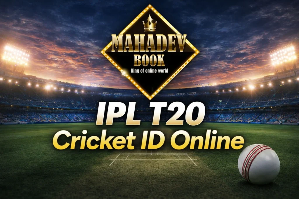 Mahadev Book IPL T20 Cricket ID online banner with live match streaming and cricket platform access