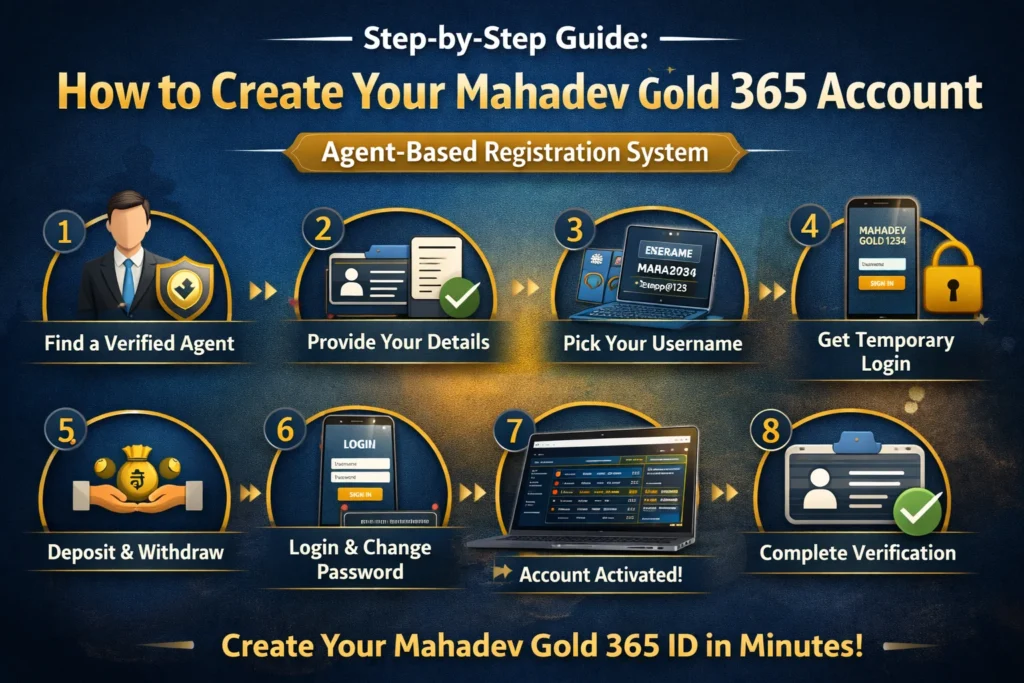 "Step-by-step guide to create Mahadev Gold 365 Registration  account through agent-based registration in 2026"