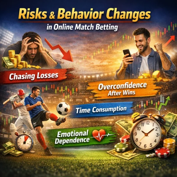 Risks and behavior changes in online match betting including chasing losses, overconfidence, emotional dependence and time consumption