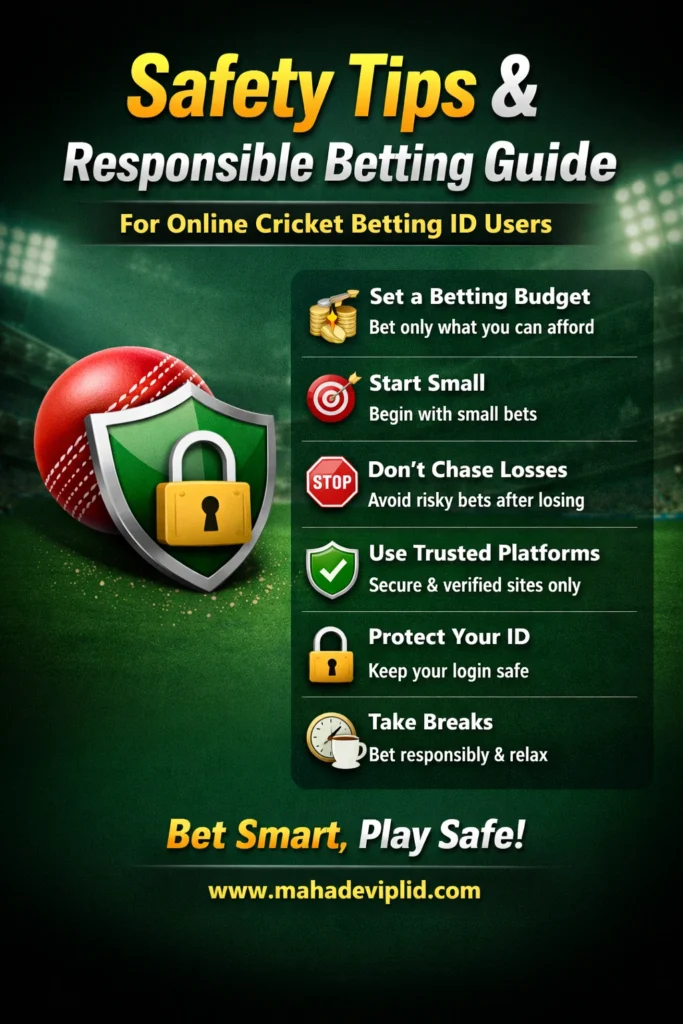 Safety tips and responsible betting guide for online cricket betting ID users with secure betting advice