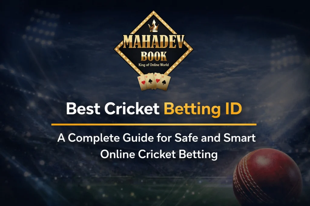 Best Cricket Betting ID guide with Mahadev Book logo for safe and smart online cricket betting platform.