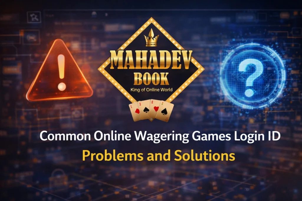 Common Online Wagering Games Login ID problems and solutions with Mahadev Book logo representing login troubleshooting and account access issues