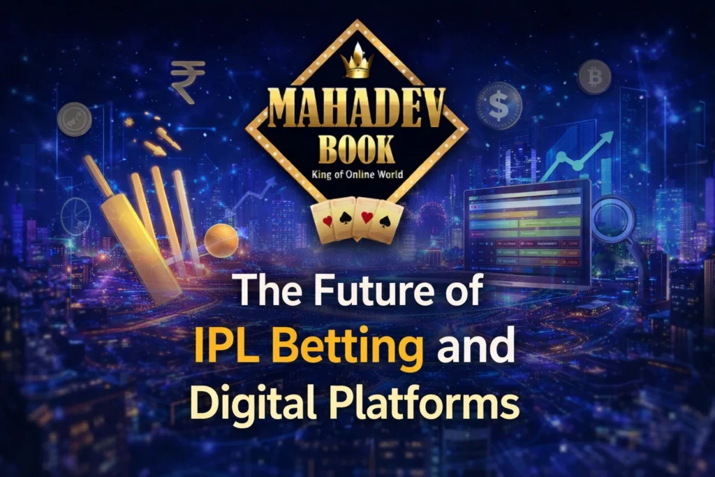 Future of IPL betting and digital platforms with Mahadev Book logo representing online cricket betting technology