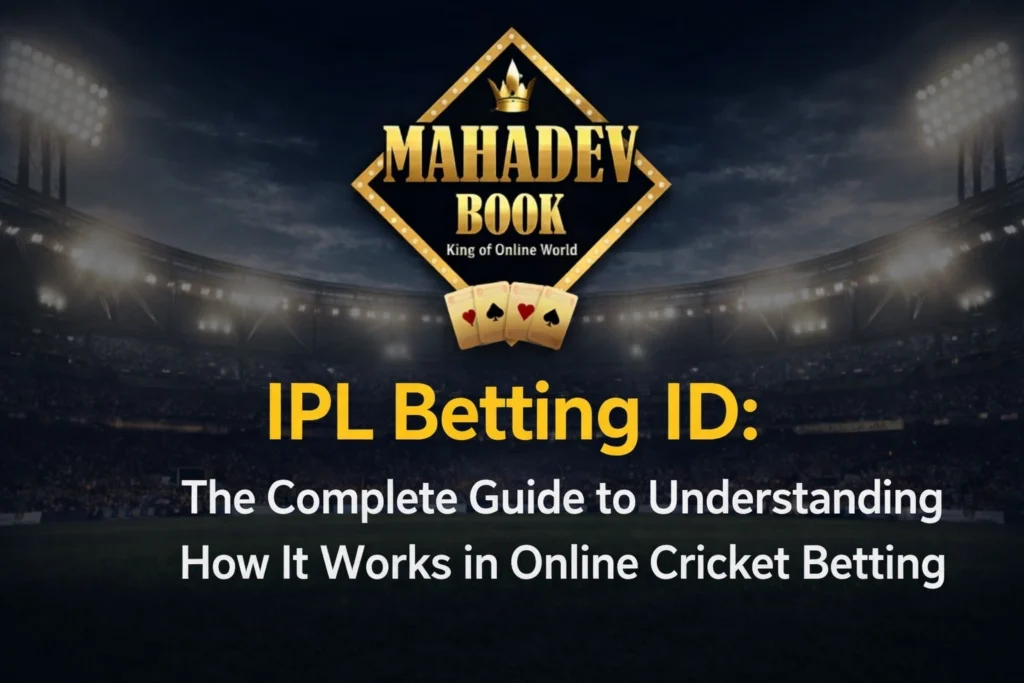Mahadev Book logo with IPL Betting ID guide concept for online cricket betting platforms