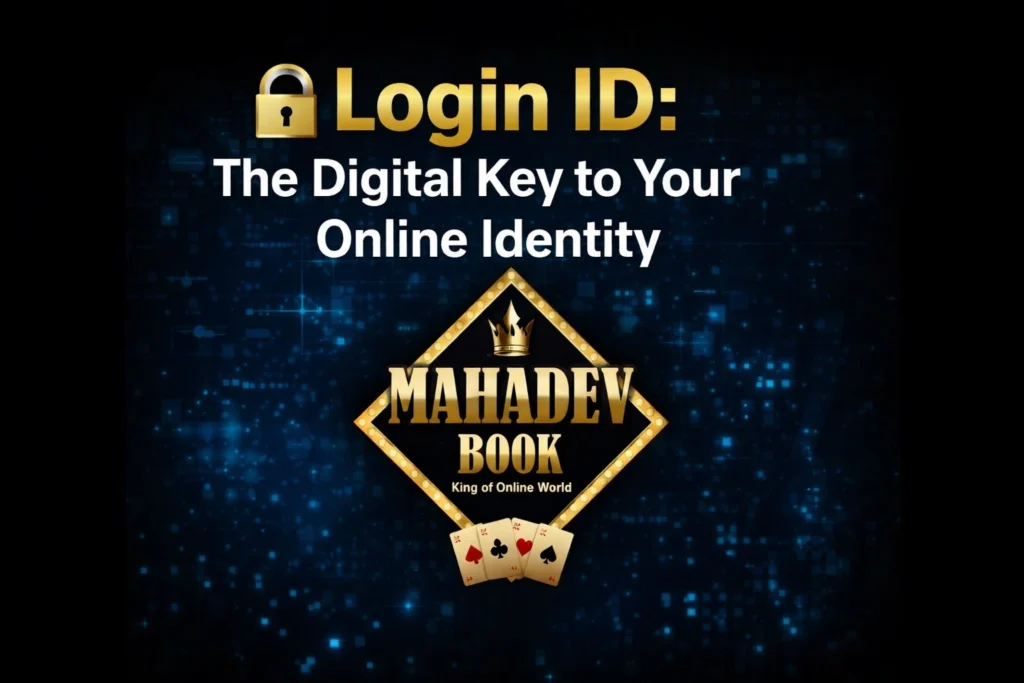 Login ID The Digital Key to Your Online Identity with Mahadev Book logo representing secure online access and digital identity