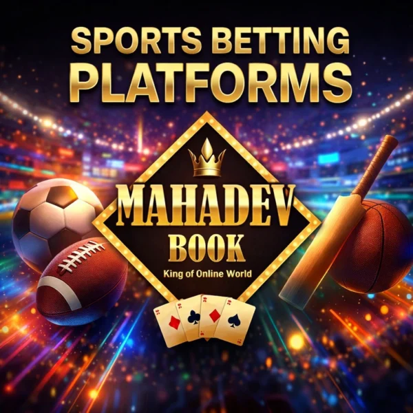 Sports Betting Platforms promotional banner with Mahadev Book logo